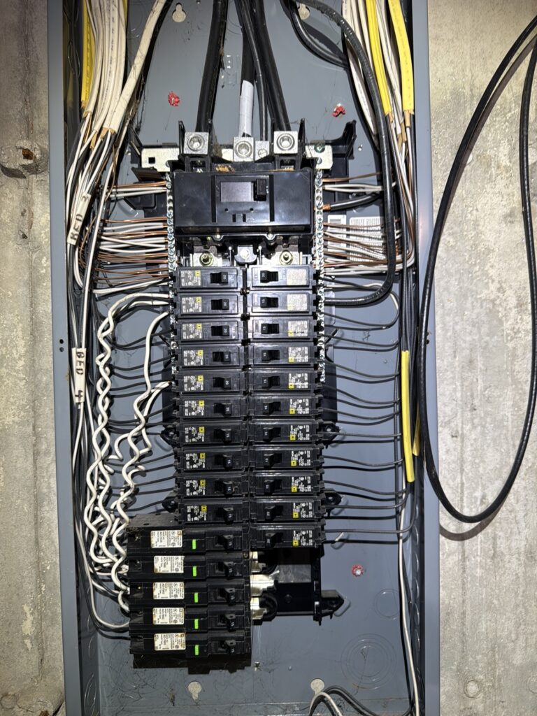 Electrical panel inspected during a professional home inspection